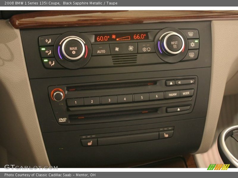 Black Sapphire Metallic / Taupe 2008 BMW 1 Series 135i Coupe