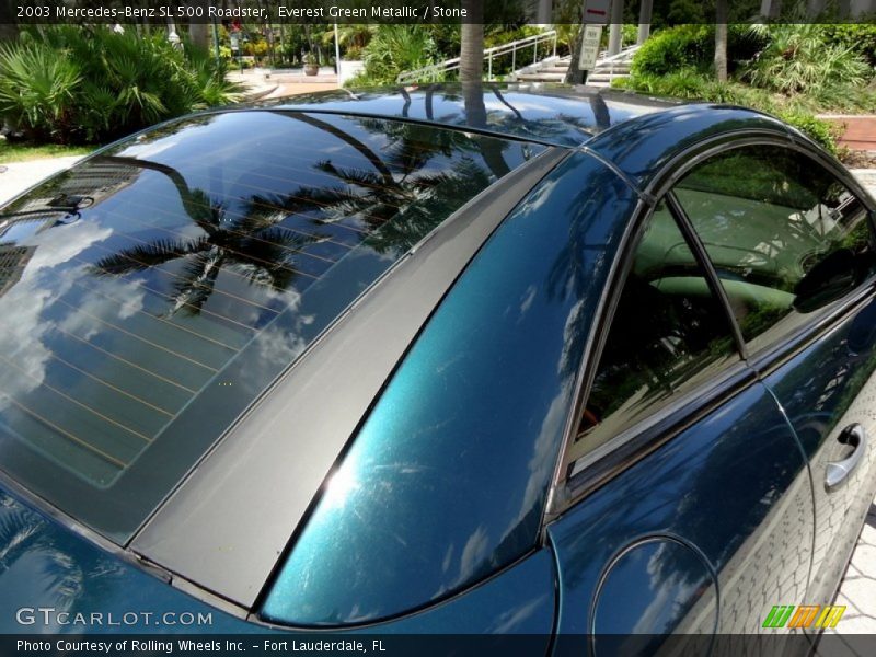 Everest Green Metallic / Stone 2003 Mercedes-Benz SL 500 Roadster