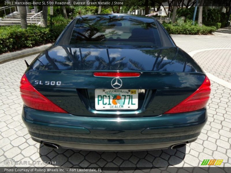Everest Green Metallic / Stone 2003 Mercedes-Benz SL 500 Roadster