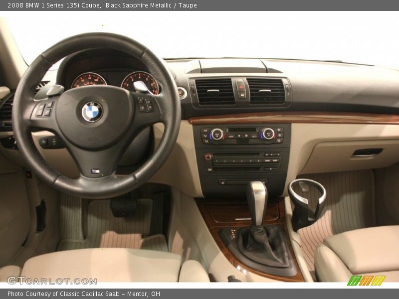 Black Sapphire Metallic / Taupe 2008 BMW 1 Series 135i Coupe