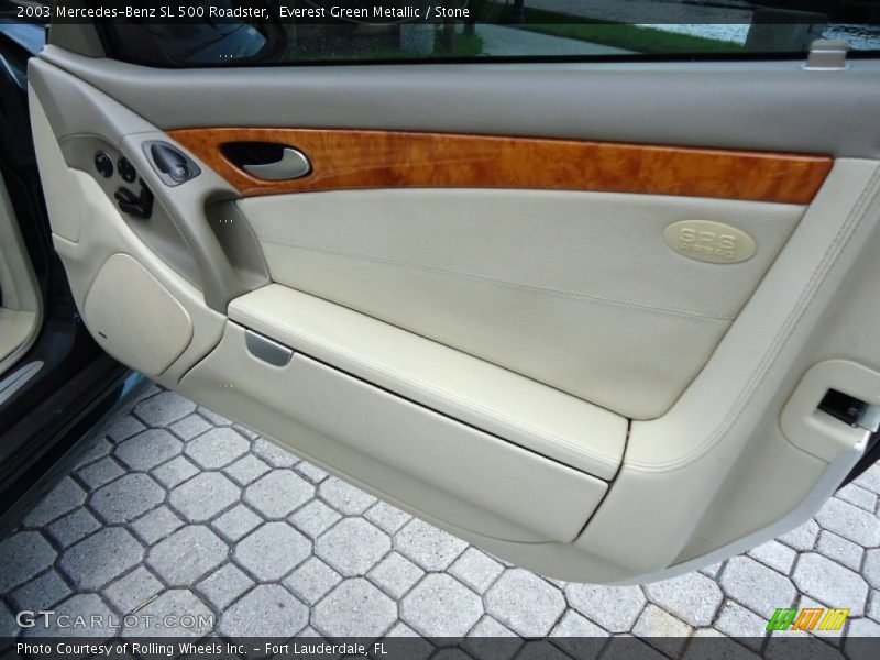 Everest Green Metallic / Stone 2003 Mercedes-Benz SL 500 Roadster