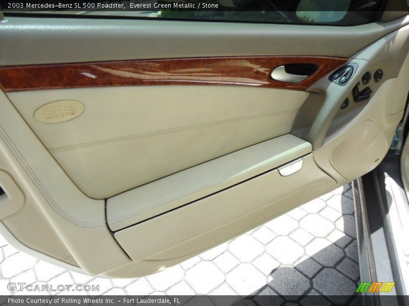 Everest Green Metallic / Stone 2003 Mercedes-Benz SL 500 Roadster