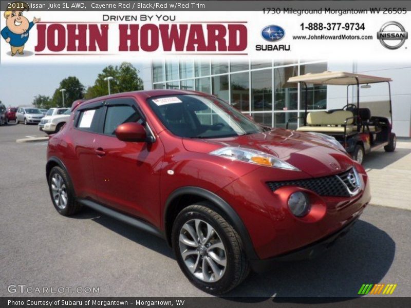 Cayenne Red / Black/Red w/Red Trim 2011 Nissan Juke SL AWD