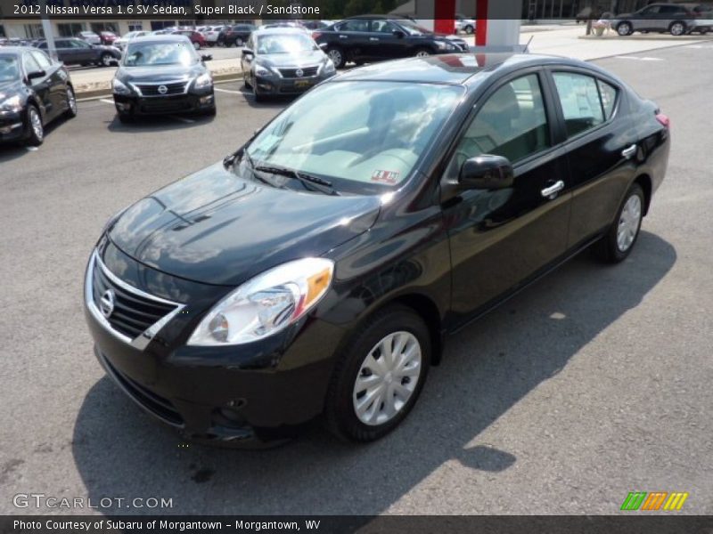 Super Black / Sandstone 2012 Nissan Versa 1.6 SV Sedan