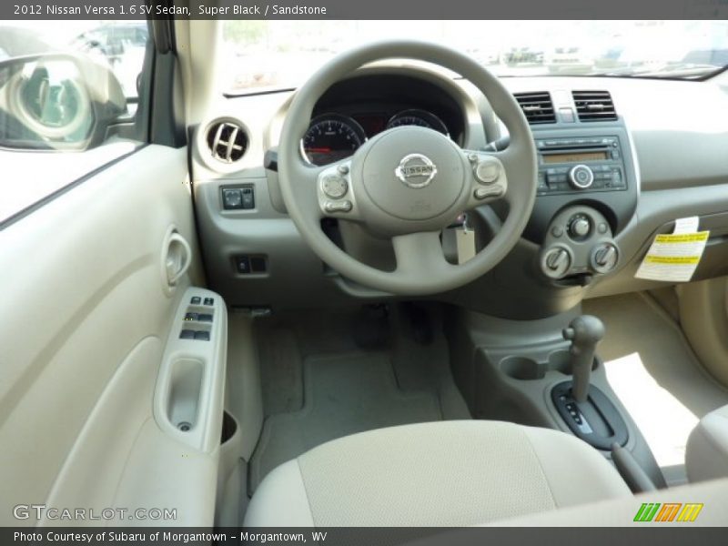 Super Black / Sandstone 2012 Nissan Versa 1.6 SV Sedan
