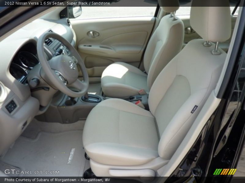 Super Black / Sandstone 2012 Nissan Versa 1.6 SV Sedan