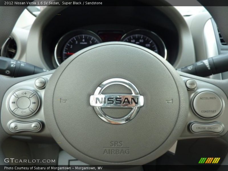 Super Black / Sandstone 2012 Nissan Versa 1.6 SV Sedan