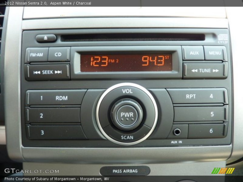 Aspen White / Charcoal 2012 Nissan Sentra 2.0