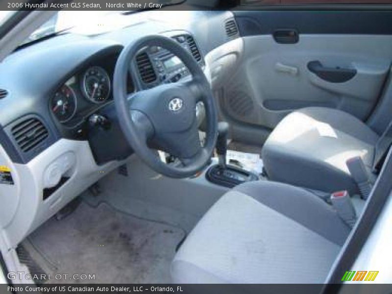 Nordic White / Gray 2006 Hyundai Accent GLS Sedan