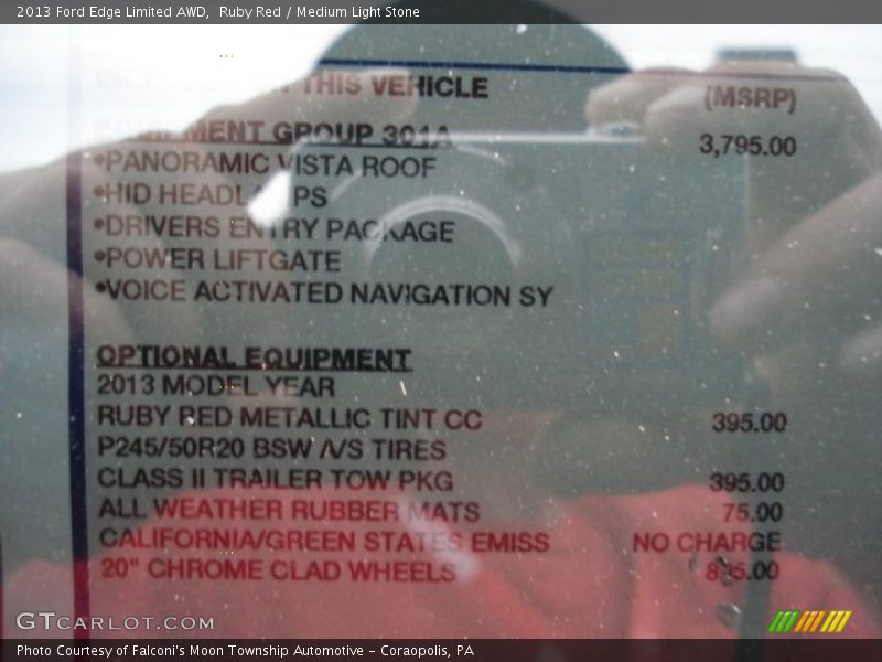 Ruby Red / Medium Light Stone 2013 Ford Edge Limited AWD