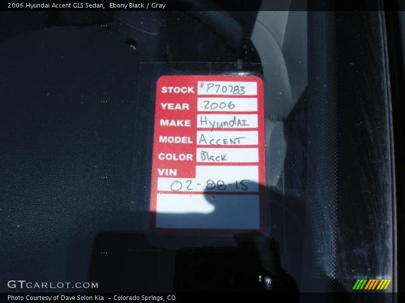 Ebony Black / Gray 2006 Hyundai Accent GLS Sedan