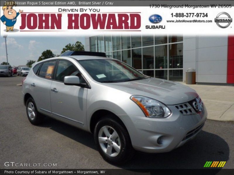 Brilliant Silver / Gray 2013 Nissan Rogue S Special Edition AWD