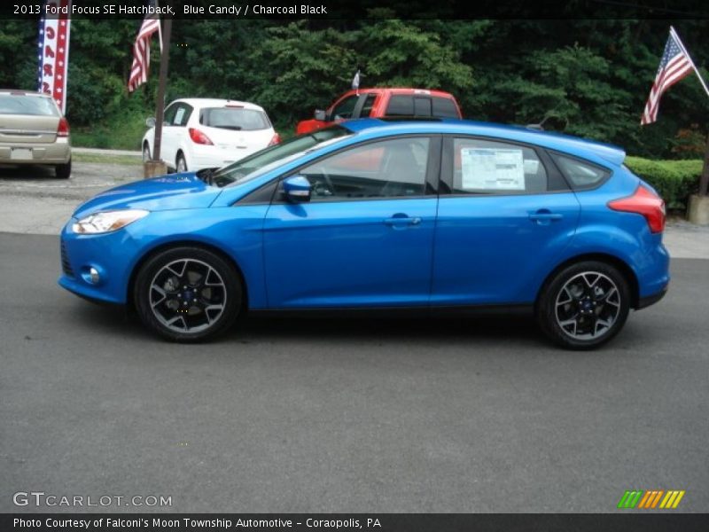Blue Candy / Charcoal Black 2013 Ford Focus SE Hatchback