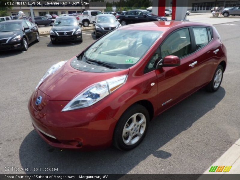 Cayenne Red / Light Gray 2012 Nissan LEAF SL