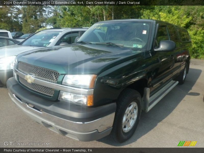 Dark Green Metallic / Dark Charcoal 2004 Chevrolet Silverado 1500 LS Extended Cab 4x4