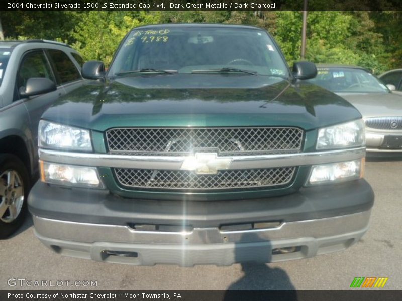 Dark Green Metallic / Dark Charcoal 2004 Chevrolet Silverado 1500 LS Extended Cab 4x4
