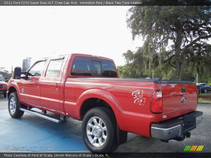 Vermillion Red / Black Two Tone Leather 2011 Ford F250 Super Duty XLT Crew Cab 4x4