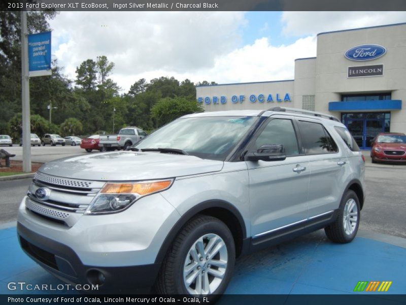 Ingot Silver Metallic / Charcoal Black 2013 Ford Explorer XLT EcoBoost