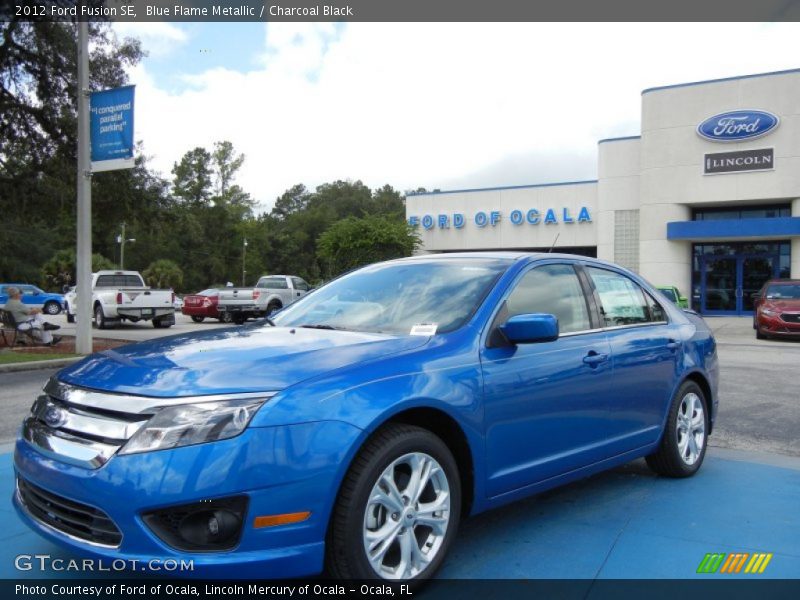 Blue Flame Metallic / Charcoal Black 2012 Ford Fusion SE