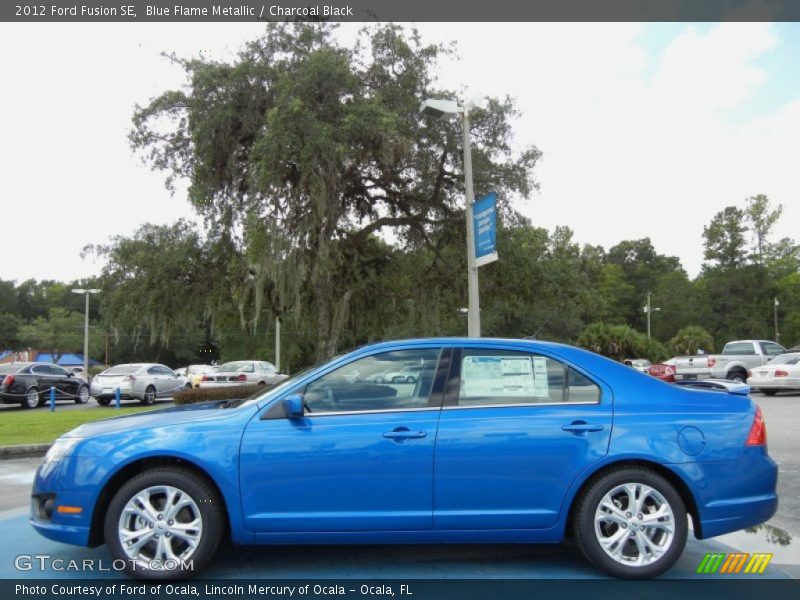 Blue Flame Metallic / Charcoal Black 2012 Ford Fusion SE