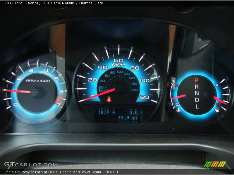 Blue Flame Metallic / Charcoal Black 2012 Ford Fusion SE