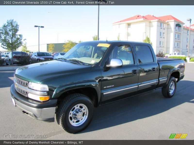 Forest Green Metallic / Tan 2002 Chevrolet Silverado 1500 LT Crew Cab 4x4