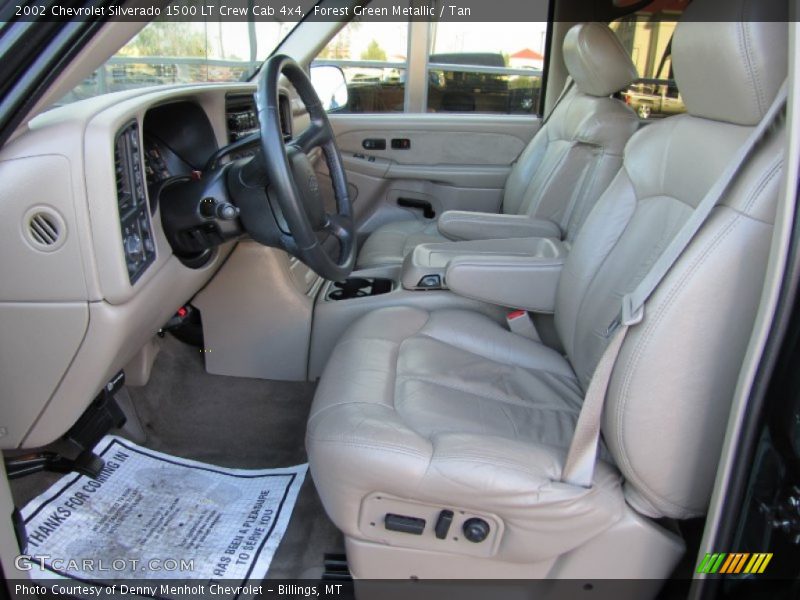 Forest Green Metallic / Tan 2002 Chevrolet Silverado 1500 LT Crew Cab 4x4