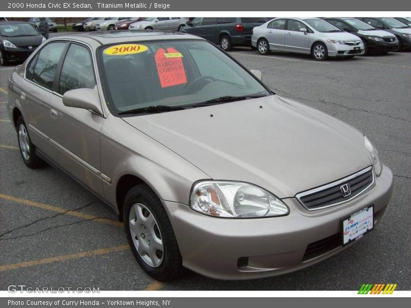 Titanium Metallic / Beige 2000 Honda Civic EX Sedan