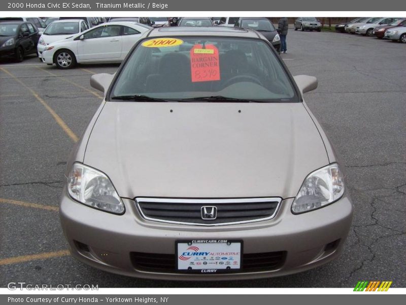 Titanium Metallic / Beige 2000 Honda Civic EX Sedan