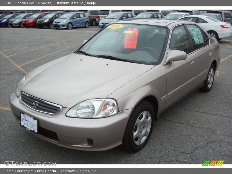 Titanium Metallic / Beige 2000 Honda Civic EX Sedan