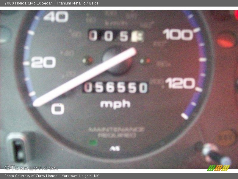 Titanium Metallic / Beige 2000 Honda Civic EX Sedan