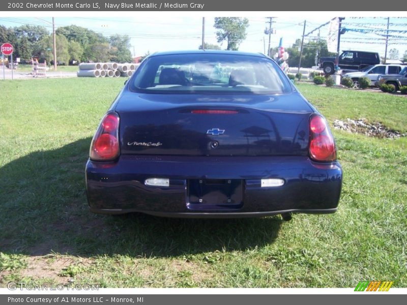 Navy Blue Metallic / Medium Gray 2002 Chevrolet Monte Carlo LS