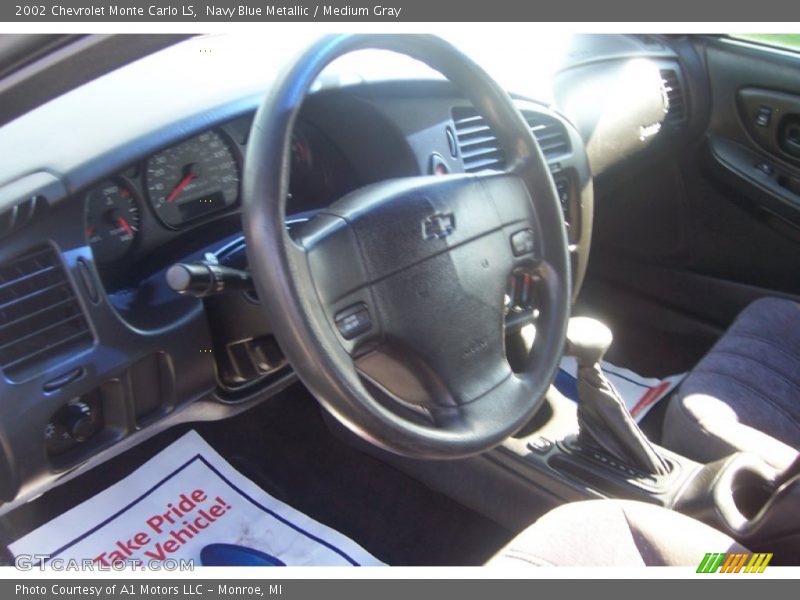Navy Blue Metallic / Medium Gray 2002 Chevrolet Monte Carlo LS