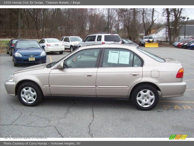 Titanium Metallic / Beige 2000 Honda Civic EX Sedan