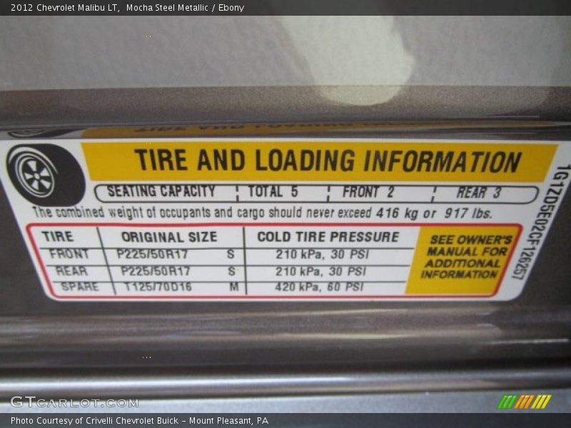 Mocha Steel Metallic / Ebony 2012 Chevrolet Malibu LT