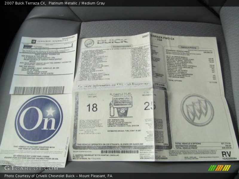  2007 Terraza CX Window Sticker