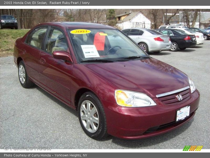 Radiant Ruby Pearl / Ivory 2003 Honda Civic EX Sedan