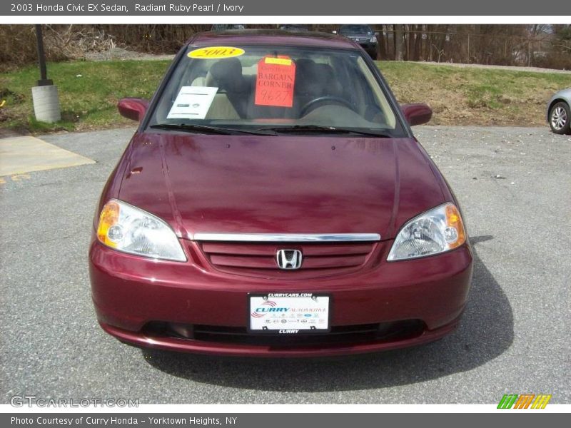 Radiant Ruby Pearl / Ivory 2003 Honda Civic EX Sedan