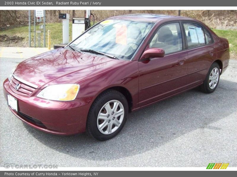 Radiant Ruby Pearl / Ivory 2003 Honda Civic EX Sedan