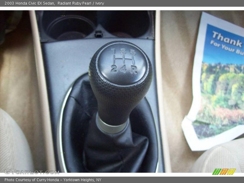 Radiant Ruby Pearl / Ivory 2003 Honda Civic EX Sedan