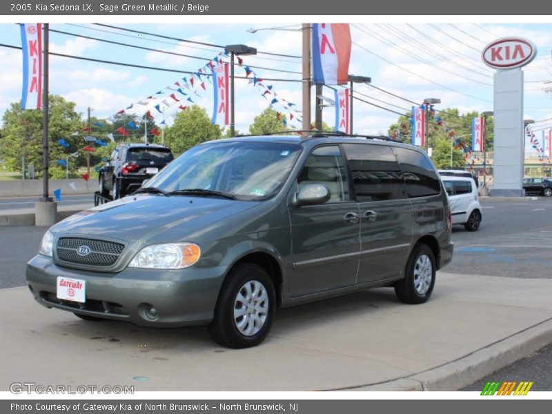 Sage Green Metallic / Beige 2005 Kia Sedona LX