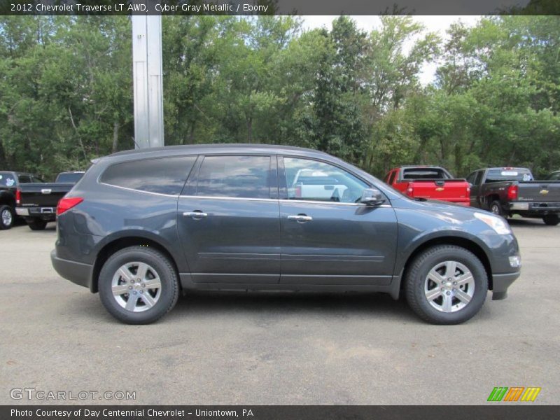 Cyber Gray Metallic / Ebony 2012 Chevrolet Traverse LT AWD