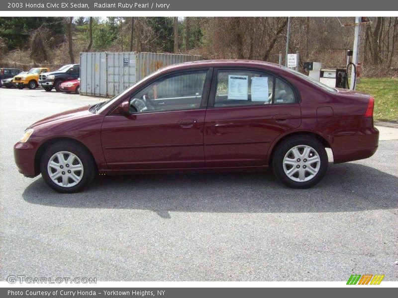 Radiant Ruby Pearl / Ivory 2003 Honda Civic EX Sedan