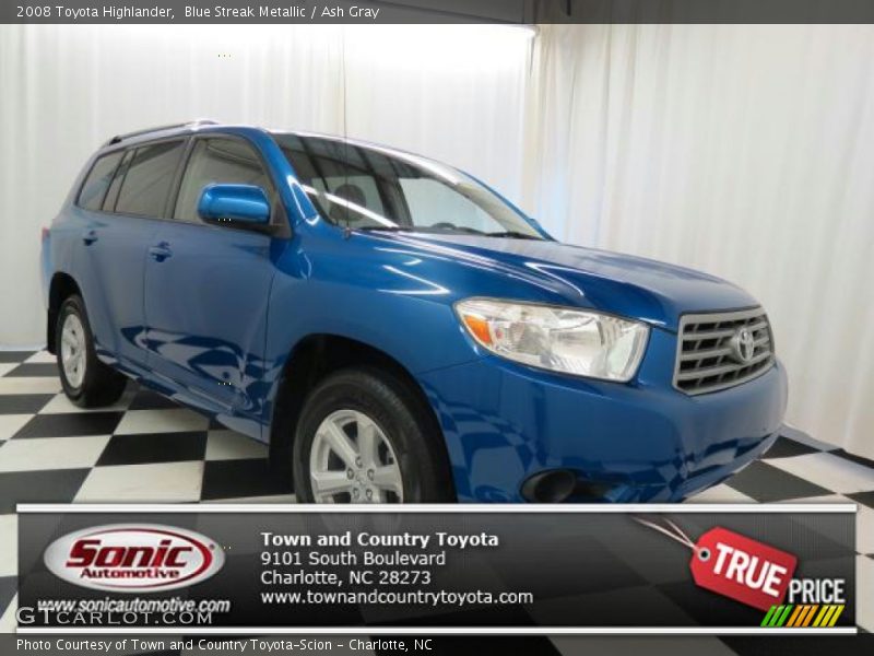 Blue Streak Metallic / Ash Gray 2008 Toyota Highlander