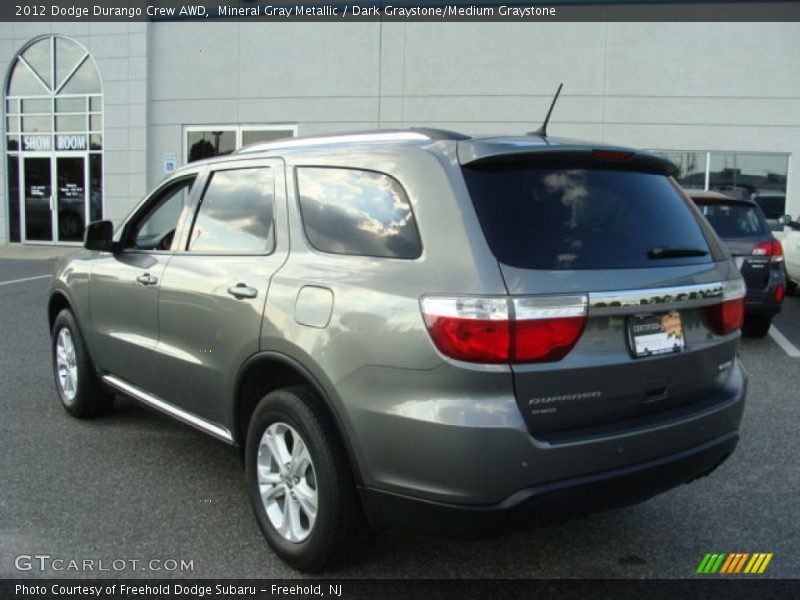 Mineral Gray Metallic / Dark Graystone/Medium Graystone 2012 Dodge Durango Crew AWD