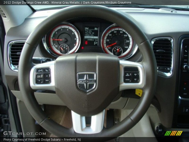 Mineral Gray Metallic / Dark Graystone/Medium Graystone 2012 Dodge Durango Crew AWD