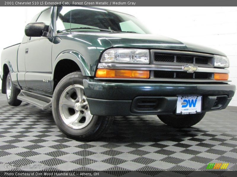 Forest Green Metallic / Medium Gray 2001 Chevrolet S10 LS Extended Cab