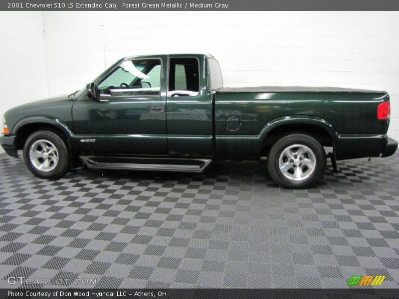 Forest Green Metallic / Medium Gray 2001 Chevrolet S10 LS Extended Cab