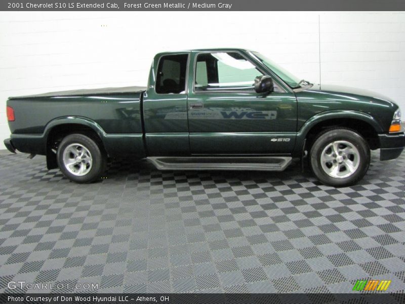 Forest Green Metallic / Medium Gray 2001 Chevrolet S10 LS Extended Cab