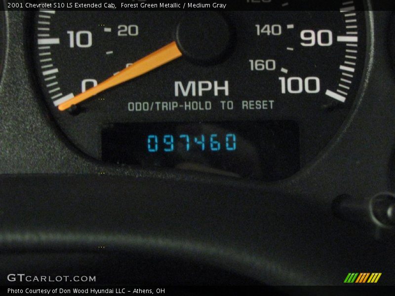 Forest Green Metallic / Medium Gray 2001 Chevrolet S10 LS Extended Cab